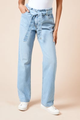 Tie Waist Paper Bag Jean