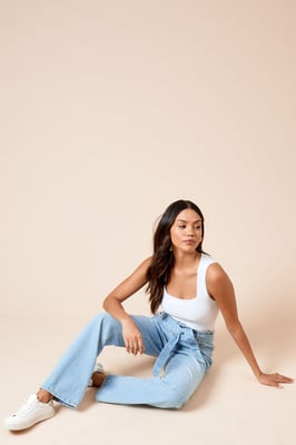 Tie Waist Paper Bag Jean