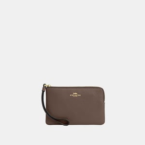 Pebbled Leather Corner Zip Bag