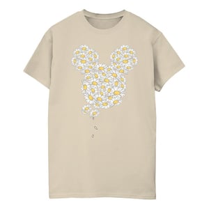 Disney Womens/Ladies Mickey Mouse Chamomile Head Cotton Boyfriend T-Shirt (Sand)
