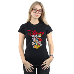 Disney Dam/Tjej - Musse Pigg - T-shirt i bomull (Svart)