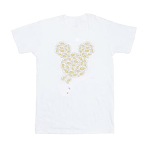 Disney Womens/Ladies Mickey Mouse Chamomile Head Cotton Boyfriend T-Shirt (White)