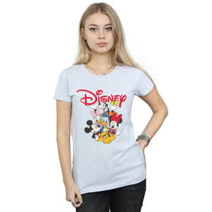 Disney Womens/Ladies Mickey Mouse Crew Cotton T-Shirt (Sports Grey)