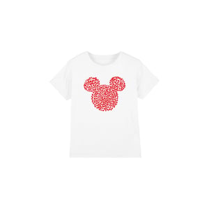 Disney Kinderen/Kinderen Mickey Mouse Hart Oren Silhouet Valentijnsdag T-Shirt (Wit)