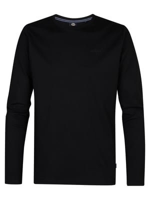 Petrol Industries - Heren Logo T-shirt Lange Mouwen Dolphinpark - Zwart