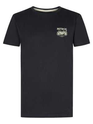 Petrol Industries - Jongens Backprint T-shirt Bayfront - Zwart