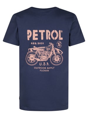 Petrol Industries - Jongens Backprint T-shirt Bayfront - Blauw