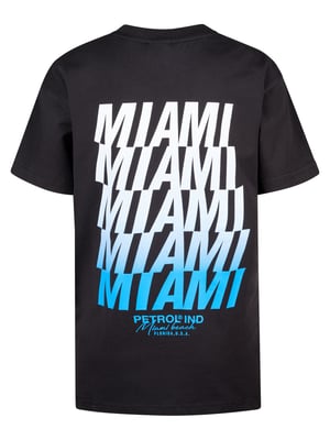 Petrol Industries - Jongens Backprint T-shirt Flamingoline - Zwart