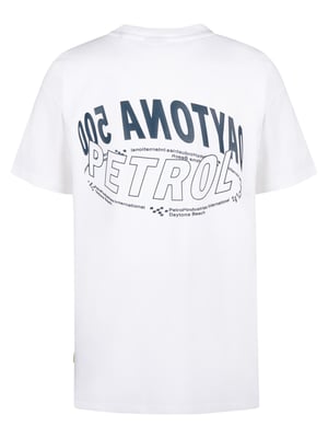 Petrol Industries - Jongens Backprint T-shirt Shoreline - Wit