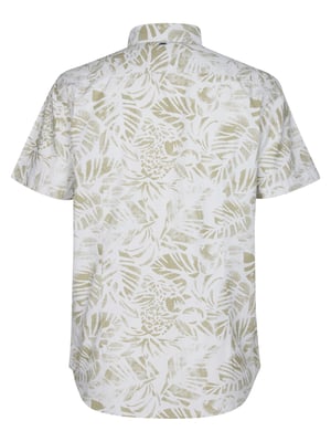 Petrol Industries - Heren All-over Print Overhemd Barracuda - Wit