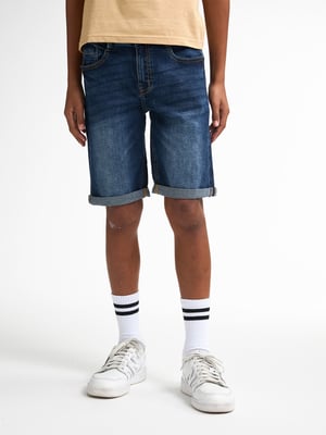 Petrol Industries - Jongens Bullseye Denim Short Teak - Blauw