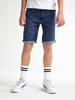 Petrol Industries - Jongens Bassano Denim Short Teal - Blauw