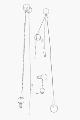 MM6-nålar med säkerhetsnålar och kedjor designade i silver