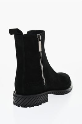 Suede COMBAT Booties in Black