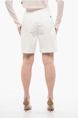 Dubbelveckade stretchshorts i vitt