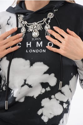 HIMEJI Hoodie Sweatshirt med Juvelapplikation i Svart