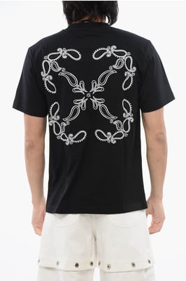 Slim-Fit BANDANA Embroidered T-shirt in Black