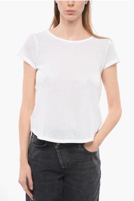 Heltäckande perforerad t-shirt med rund hals