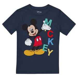 Disney Jongens Mickey Mouse Tekst T-shirt (Marine)