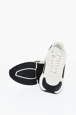 Low-Top KICK OFF Sneakers With Suede Details in White