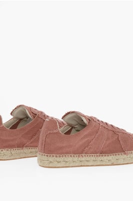MM22 Låga Canvas Sneakers med Jutedetaljer i Rosa
