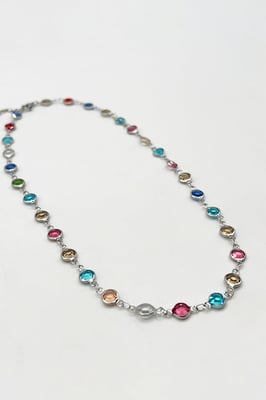 Round Multicolour Crystal Necklace