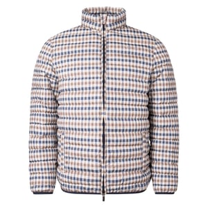 Aquascutum Active 100GR Mock Neck Beige Geruit Jasje
