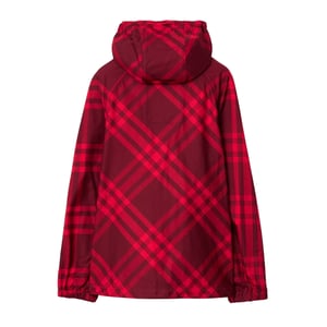 Burberry Rutig Nylonjacka med Huva Röd Rutig Jacka
