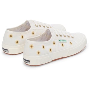 Superga Embroidery Linen Sunflower Linnen Dames Sneakers In Het Wit