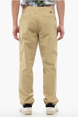Beige chinobyxor med hög midja
