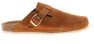 Hush Puppies Dames Sandalen Bailey Gesloten Neus Muiltje Leer Plat Instapbruin