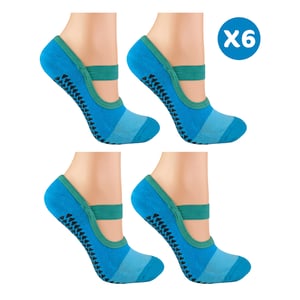 6-Pack Dames Antislip Yoga Sokken Met Bandjes