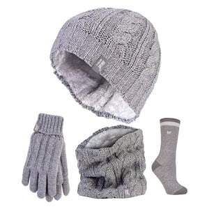 Dames Thermisch Wintersportset - Muts, Handschoenen, Nekwarmer & Draaikolven Sokken