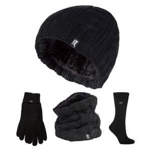 Ladies Thermal Winter Set - Hat, Gloves, Neckwarmer & Twist Socks