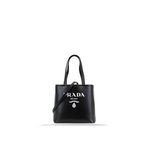 Prada tote-väska i läder med logotyp