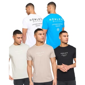 Henleys Mens Henstack T-Shirt (Pack of 5) (Multicoloured)