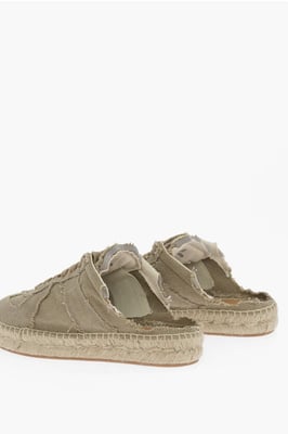 MM22 Låga Sneakers i Bomull med Öppen Baksida i Grönt