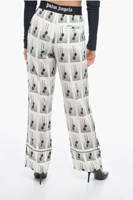 Heltäckande MIRAGE-pyjamasbyxor med logotyp i svart och vitt