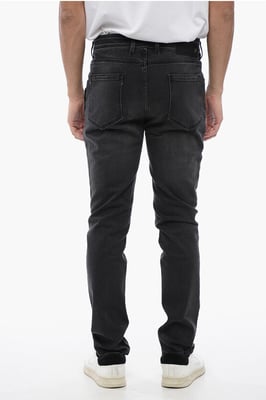Skinny Fit NICK Stone Washed Jeans 14cm i svart