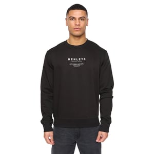 Henleys Mens Henstack Crew Neck Sweatshirt (Black)