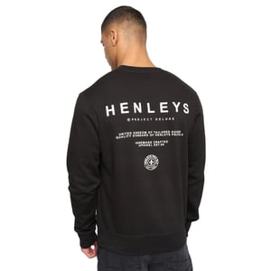 Henleys Mens Henstack Crew Neck Sweatshirt (Black)