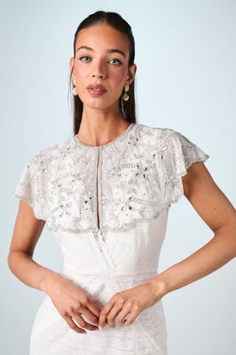 Encrusted Gem Bridal Cape