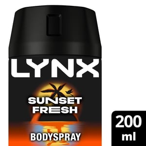 Lynx Sunset Fresh Men's Deodorant Body Spray, 200ml, 6 Pack