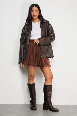 Chiffon Godet Flippy Mini Skirt