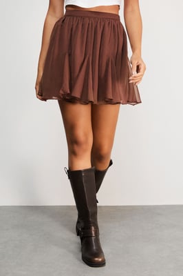 Chiffon Godet Flippy Mini Skirt