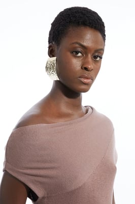 Cashmere Blend One Off The Shoulder Maxi Dress