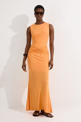 Premium Stretch Crepe Jersey Maxi Dress