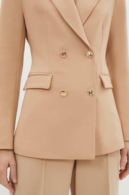 Compact Stretch Essential Tailored Doubled Breasted Blazer