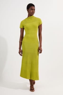 Stitch Detail Knit Midi Dress