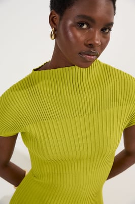 Stitch Detail Knit Midi Dress